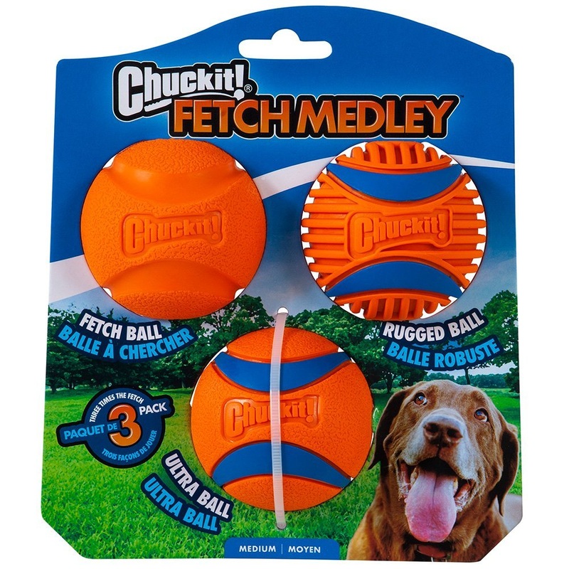 Chuckit Fetch Medley Ball 6cm Assorted 3 Pack Gen 3