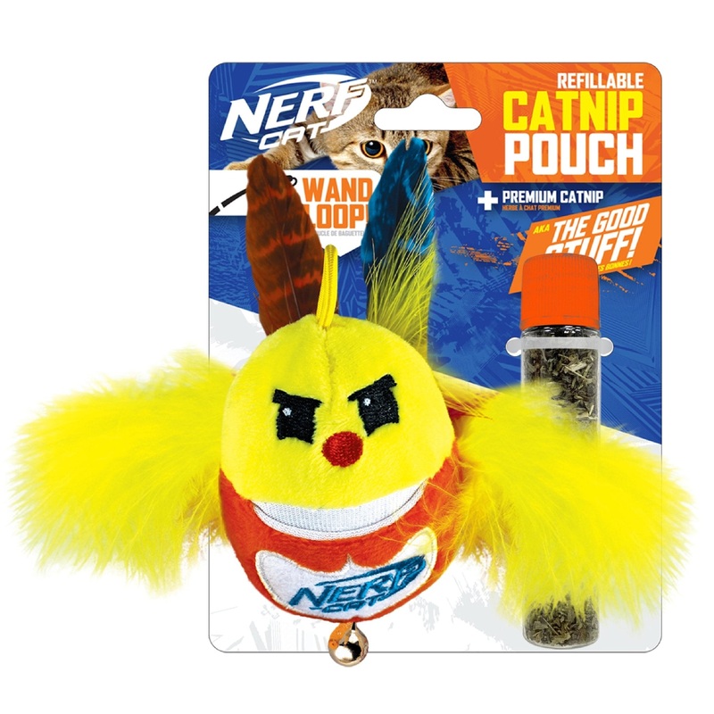 Nerf Cat Plush Bird with Catnip Pouch/Bell