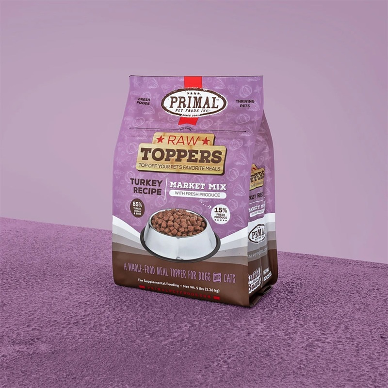 Primal Market Mix Raw Topper Turkey Formula Cat & Dog Food 5lb