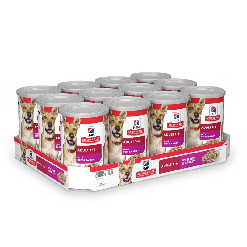 Hill's Science Diet Adult Beef and Barley Entre Canned Dog Food 12x370g