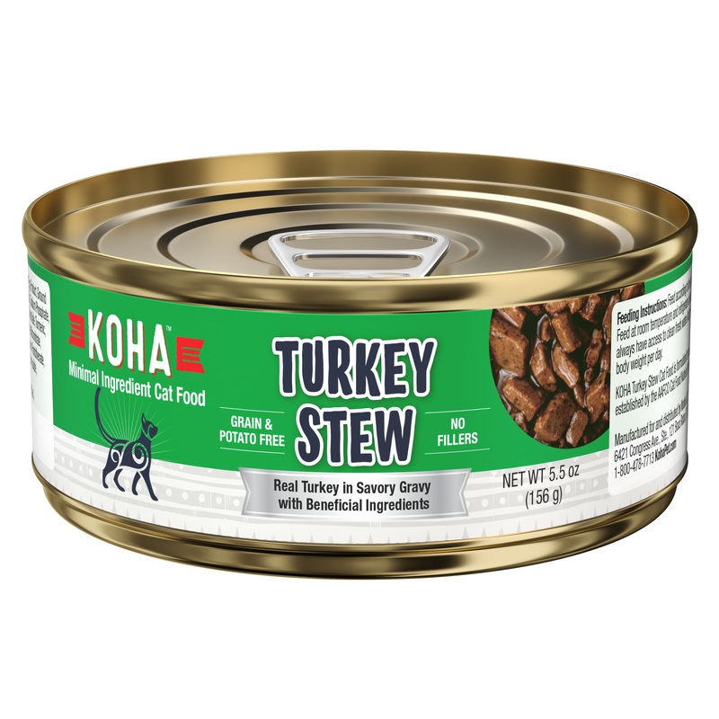 Koha Minimal Ingredient Stew Wet Cat Food - Turkey Stew - 5.5oz Can