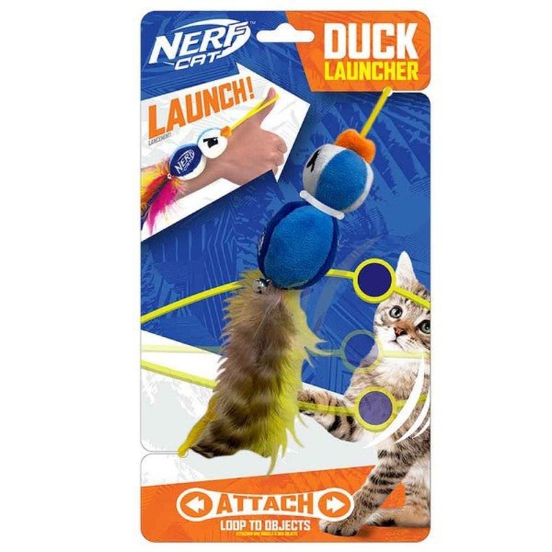 Nerf Cat Plush Elastic Launching Duck with Bell