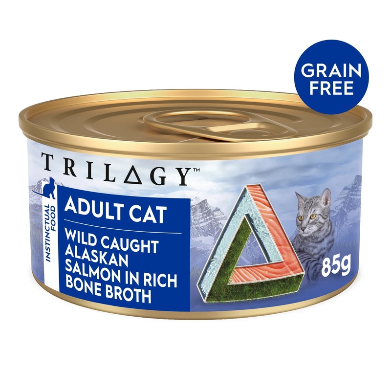 Trilogy Wet Adult Cat Food Salmon in Bone Broth 24x85g