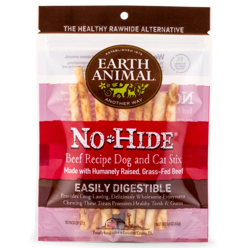 Earth Animal No-Hide Beef Recipe Stix Dog Treats 3oz/10pk
