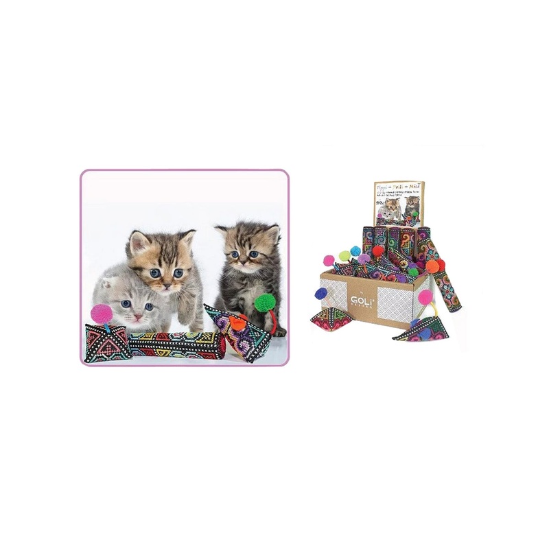 Goli Design Catnip Tippi + Polli + Mice Cat Toys 2"
