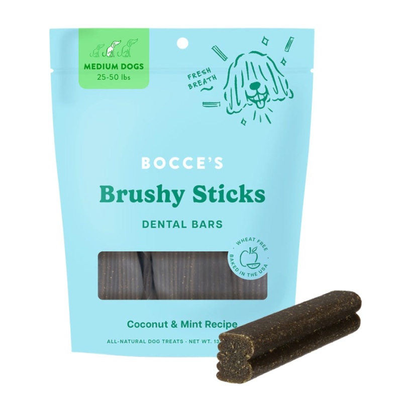 Bocce's Brushy Sticks Dental Bars Dog Treats Medium 13oz