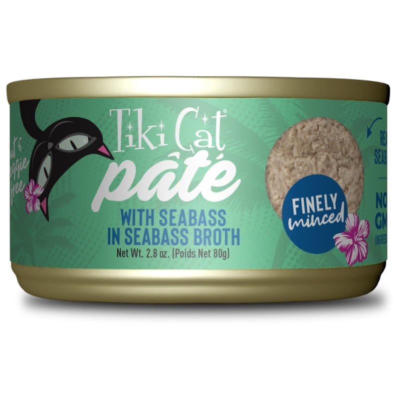 Tiki Cat Luau Pate Seabass Recipe Wet Cat Food 2.8oz