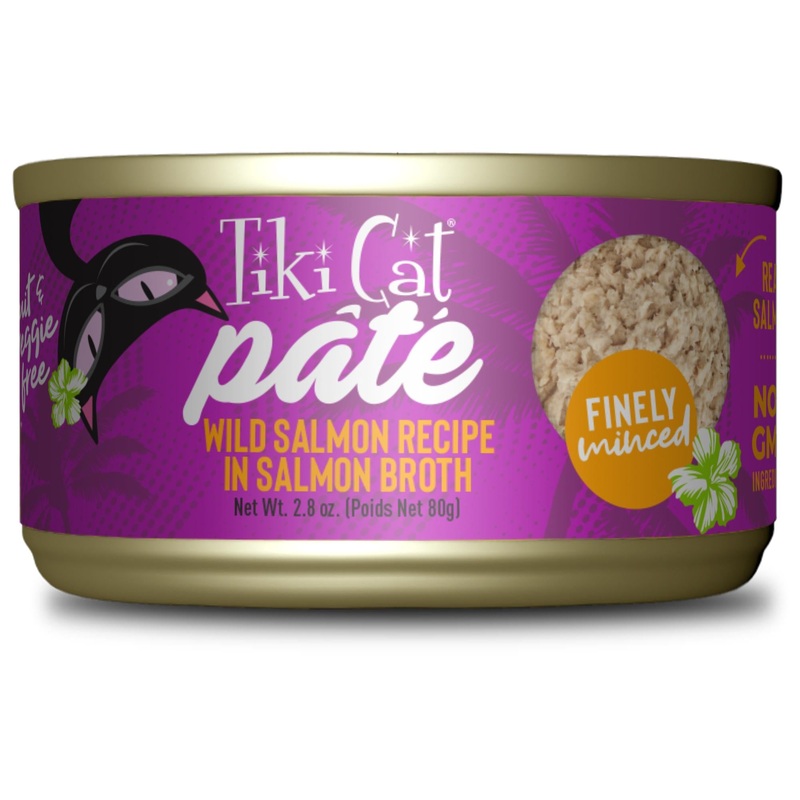 Tiki Cat Luau Pate Wild Salmon Recipe Cat Food 2.8oz