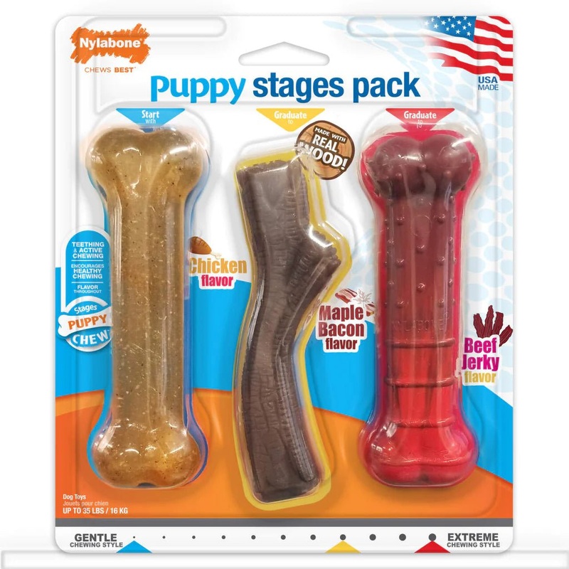 Nylabone Puppy Triple Stages Pack Wolf