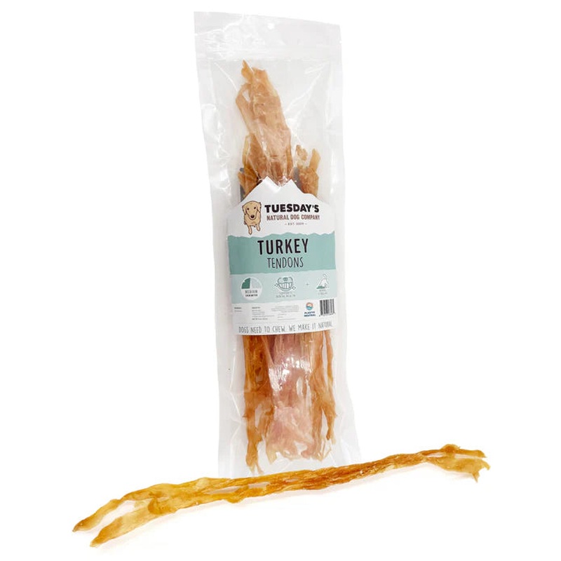 Tuesday's Turkey Tendon Dog Chew Treats - 4oz Bag