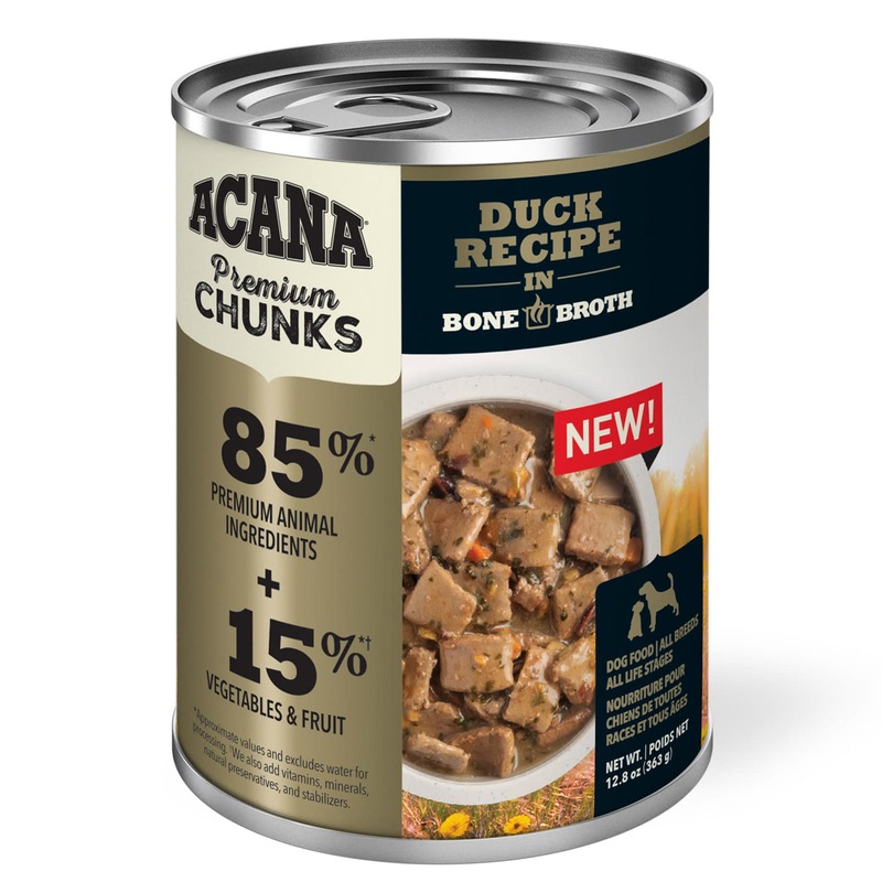 Acana Premium Chunks Wet Dog Food - Duck in Bone Broth - 12.8oz Can