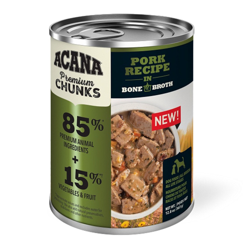Acana Premium Chunks Wet Dog Food - Pork in Bone Broth - 12.8oz Can