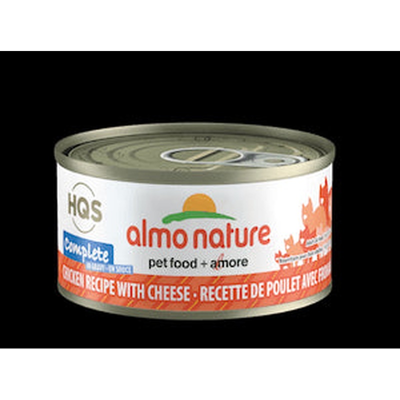 Almo Nature HQS Complete Wet Cat Food - Chicken Recipe w/ Cheese in Gravy - 2.47oz Can