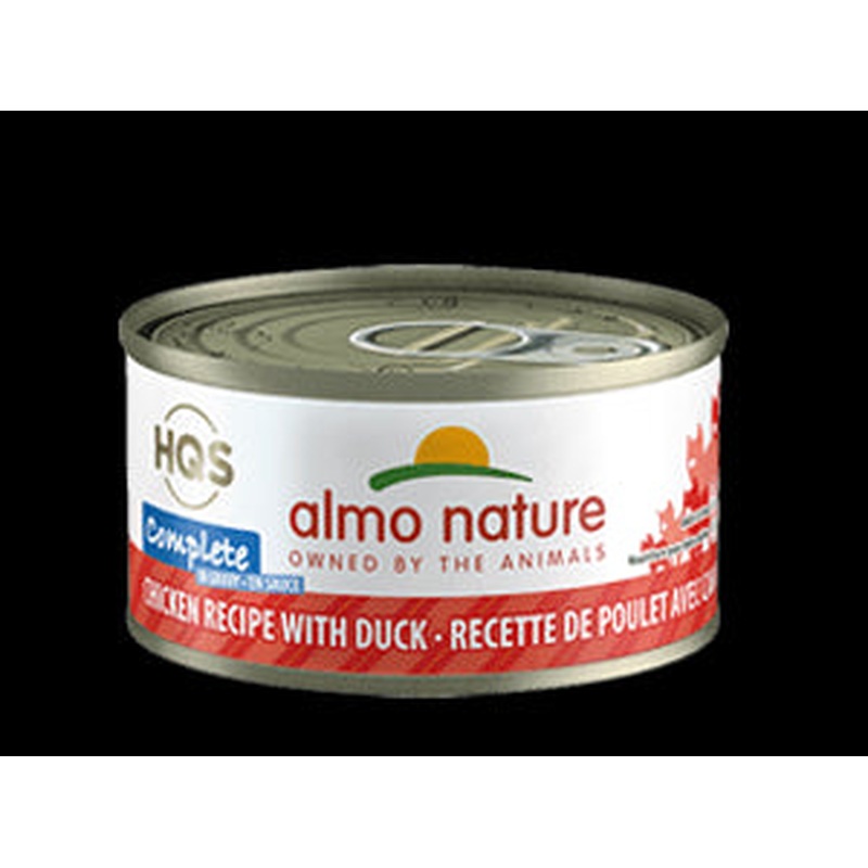 Almo Nature HQS Complete Wet Cat Food - Chicken Recipe w/ Duck - 2.47oz Can