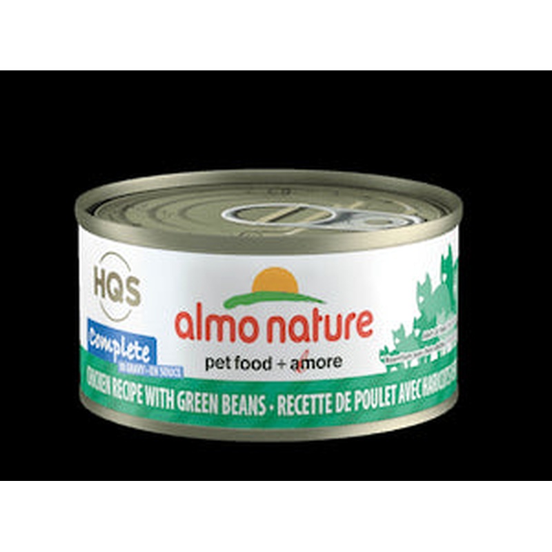 Almo Nature HQS Complete Wet Cat Food - Chicken Recipe w/ Green Bean in Gravy - 2.47oz Can