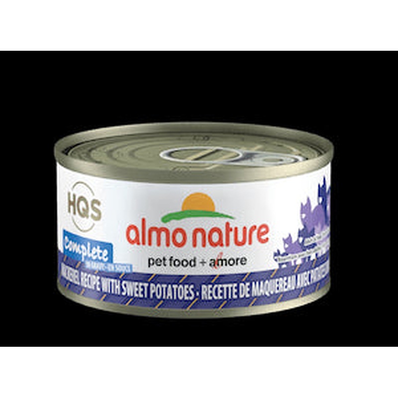 Almo Nature HQS Complete Wet Cat Food - Mackerel Recipe w/ Sweet Potato in Gravy - 2.47oz Can