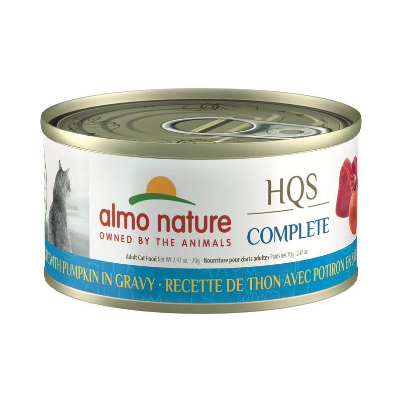 Almo Nature HQS Complete Wet Cat Food - Tuna Recipe w/ Pumpkin in Gravy - 2.47oz Can