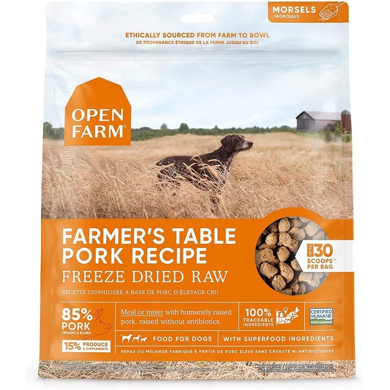 Open Farm Freeze-Dried Raw Dog Food -  Farmer's Table Pork - 13.5oz Bag