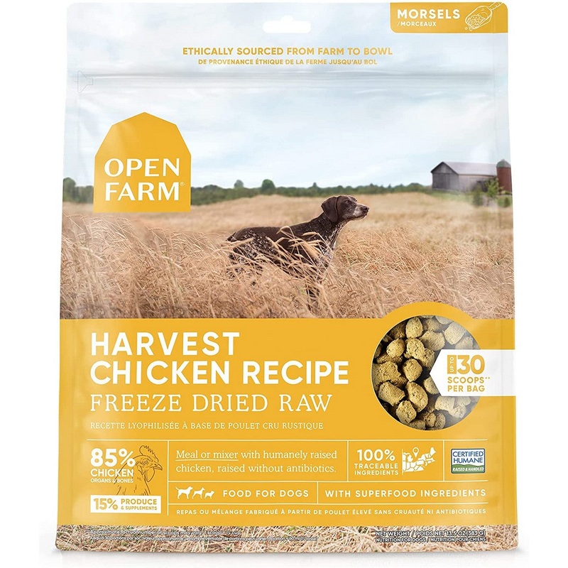 Open Farm Freeze-Dried Raw Dry Dog Food - Harvest Chicken - 13.5oz Bag