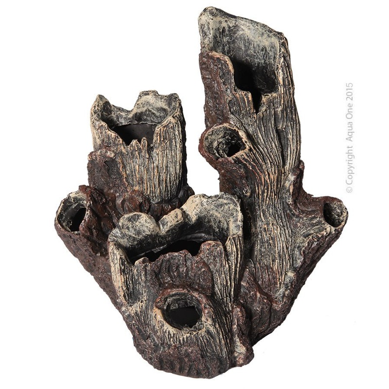 Aqua One Ornament Wood with Holes Medium