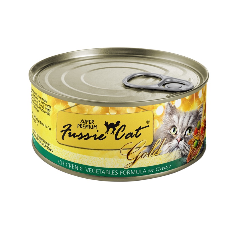 Fussie Super Premium Gold Wet Cat Food - Chicken & Vegetables - 2.8oz Can