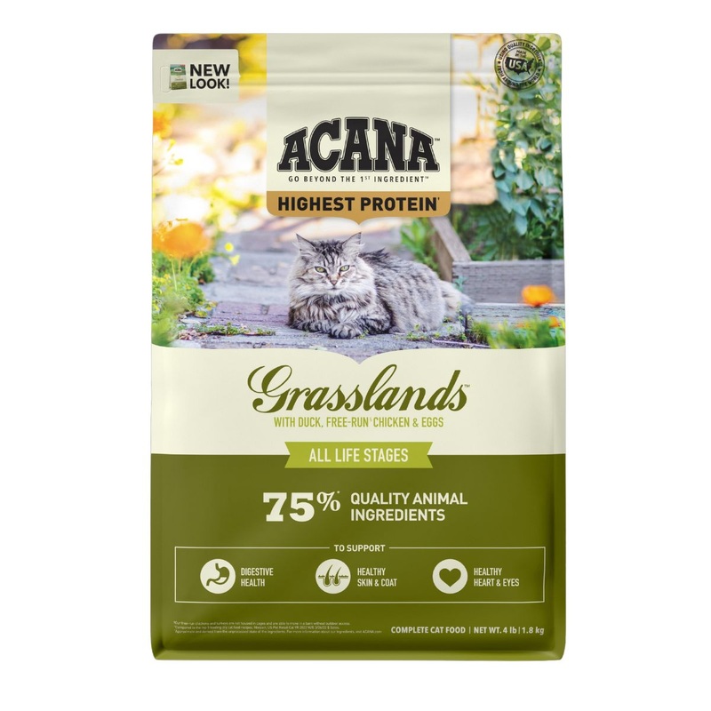 Acana Highest Protein Grasslands Dry Cat Food - Duck, Chicken, & Egg - 4lb Bag