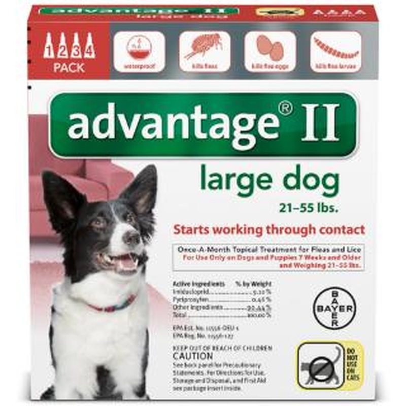 Bayer DVM Advantix II for Large Dogs 21-55lb, 4 Month Supply