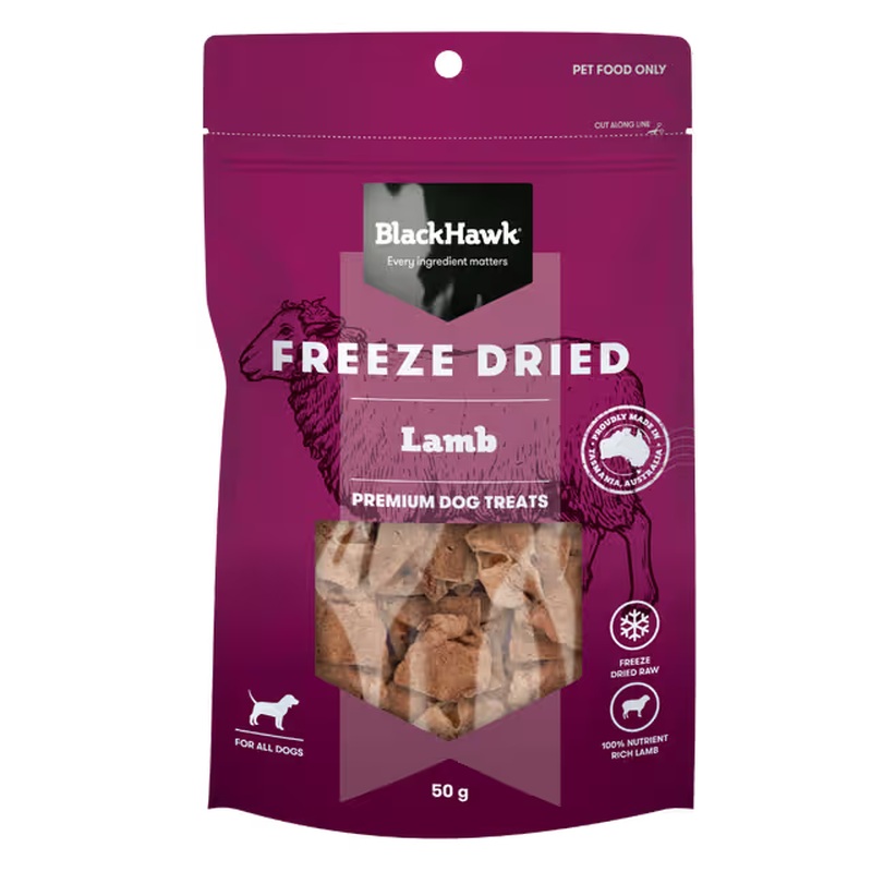 Black Hawk Freeze Dried Dog Treats Lamb 50g