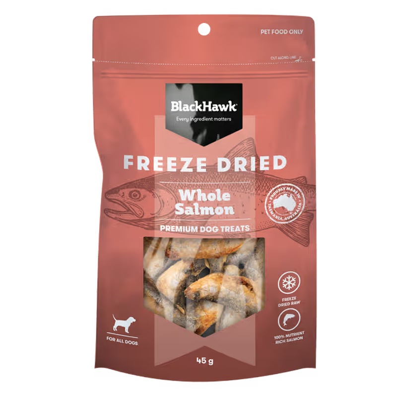 Black Hawk Freeze Dried Dog Treats Whole Salmon 45g