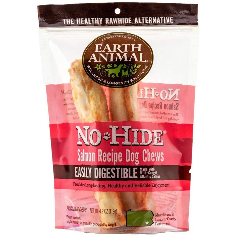 Earth Animal No-Hide Salmon Chews 7" Dog Treats 7oz