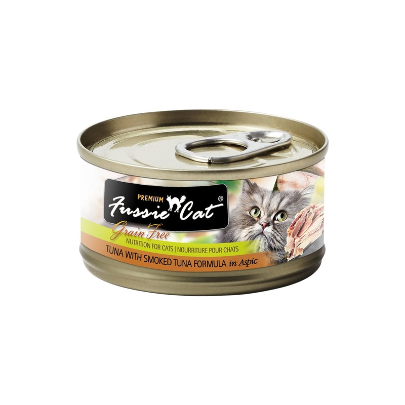 Fussie Cat Premium Wet Cat Food - Tuna  & Smoked Tuna 2.8oz Can