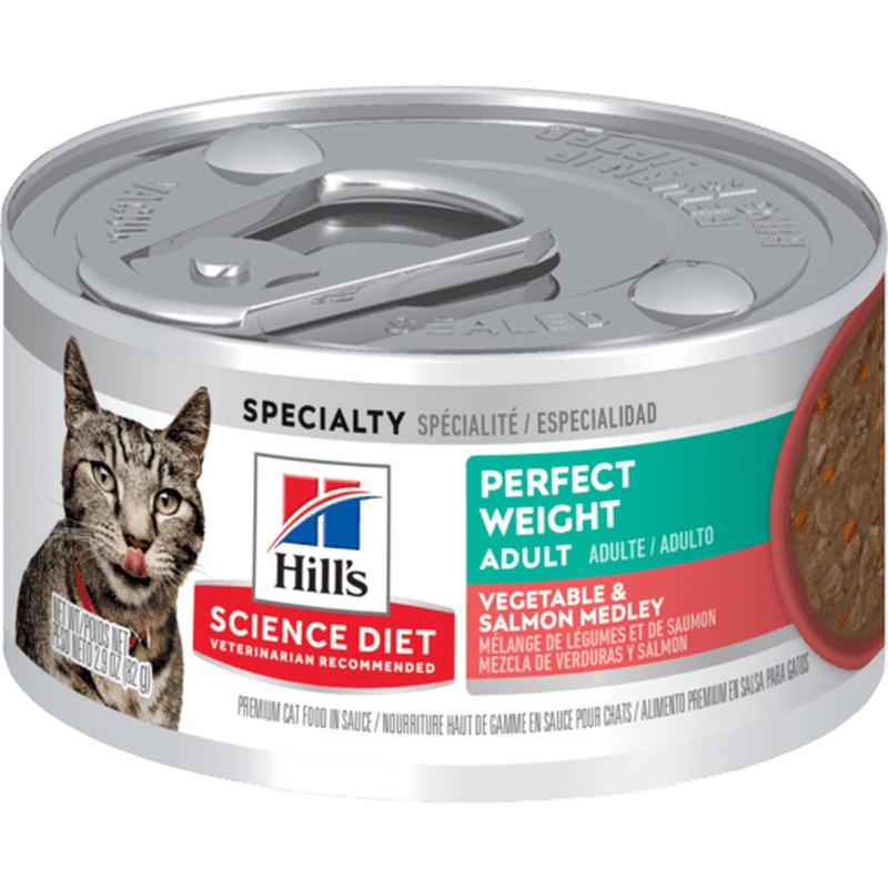 Hill's Science Diet Perfect Weight Wet Cat Food Salmon and Vegetable 82g