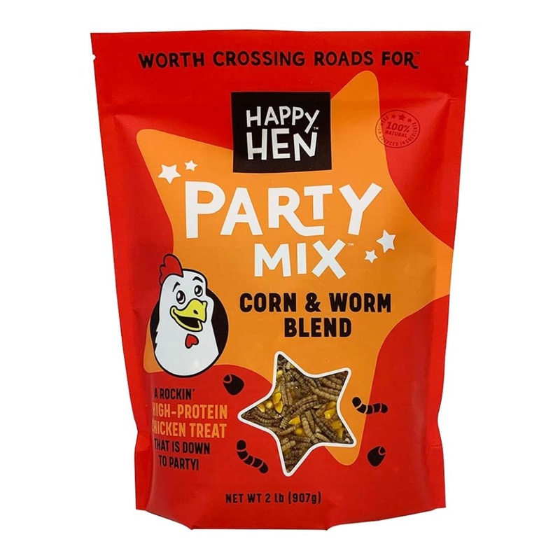 Happy Hen Treats Party Mix Corn & Worm Blend Chicken Treats 2lb