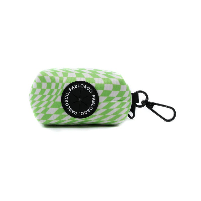 Pablo & Co Poop Bag Holder Lime Check Check