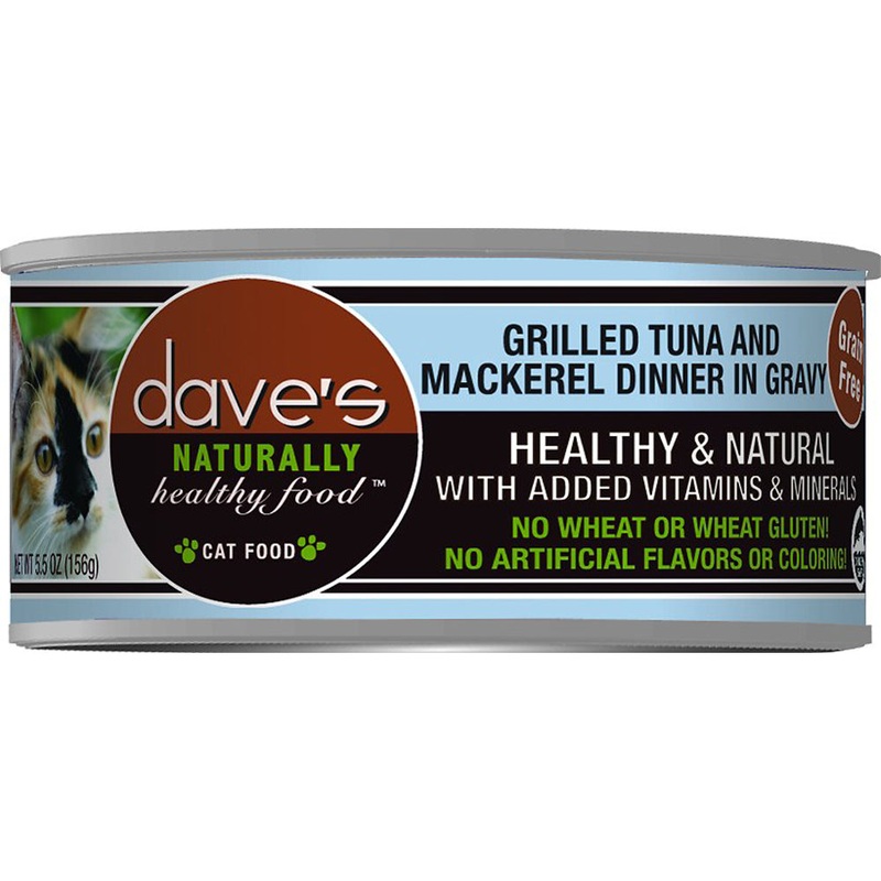 Dave's Pet Food Naturally Healthy Wet Cat Food - Tuna & Mackerel in Gravy - 5.5oz Can