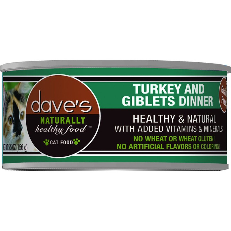 Dave's Pet Food Naturally Healthy Wet Cat Food - Turkey & Giblets - 5.5oz Can