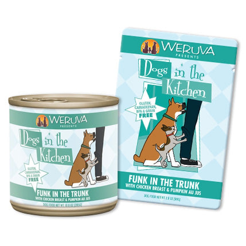 Weruva Funk in the Trunk with Chicken and Pumpkin Au Jus Dog Food 10oz