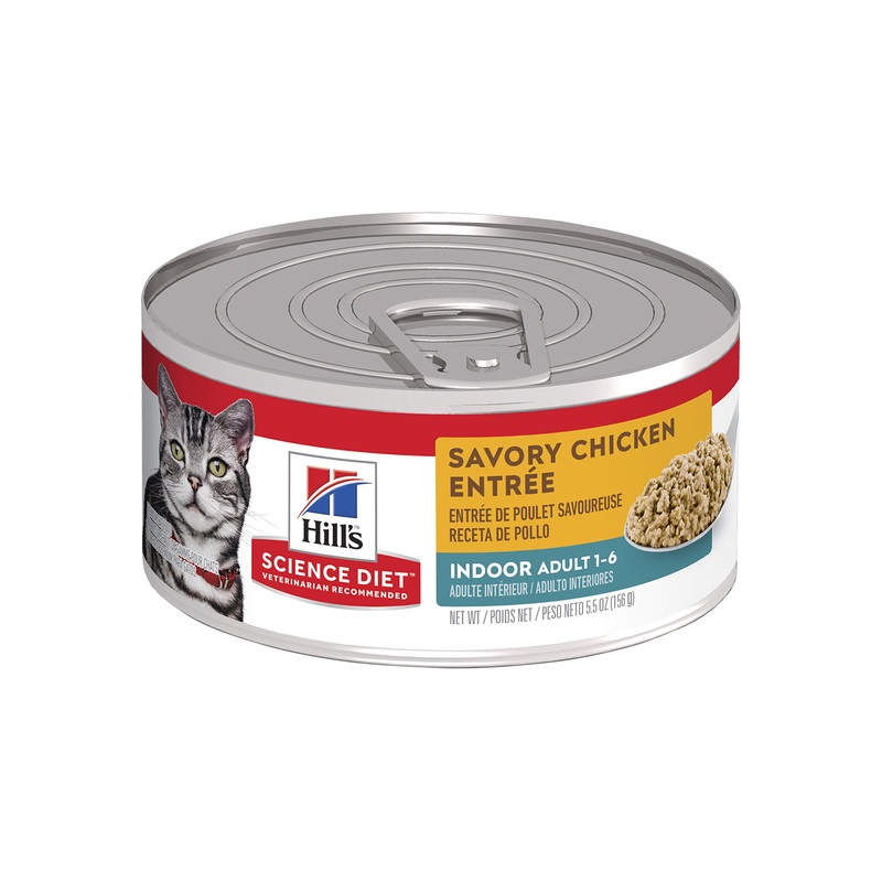 Hills Science Diet Cat Adult Indoor SavoryChicken Entree Can 156g