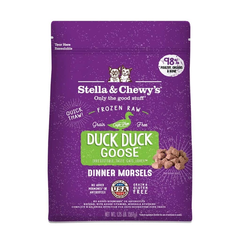 Stella & Chewy's Dinner Morsels Duck Duck Goose Frozen Raw Dinner Morsels Cat Food 1.25lb