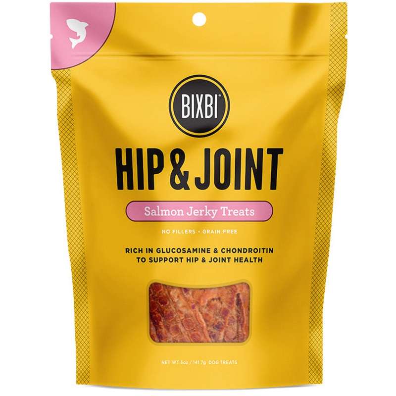 Bixbi Hip & Joint Jerky Dog Treats - Salmon - 10oz Pouch