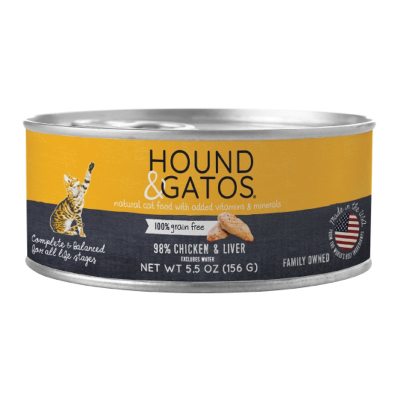 Hound & Gatos Canned Chicken & Liver Cat Food 5.5oz