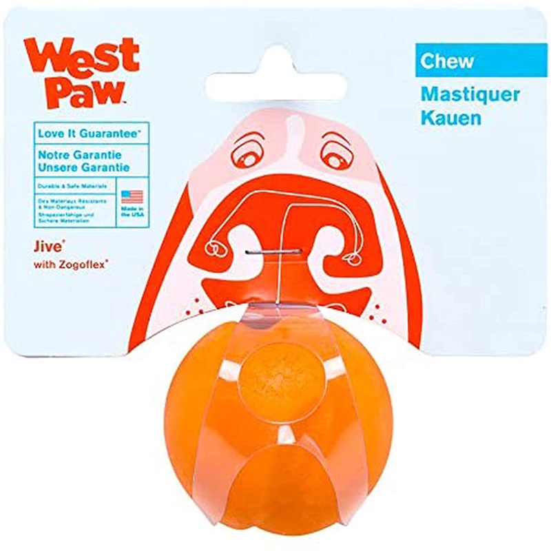 West Paw Zogoflex Jive Small Tangerine Dog Toy