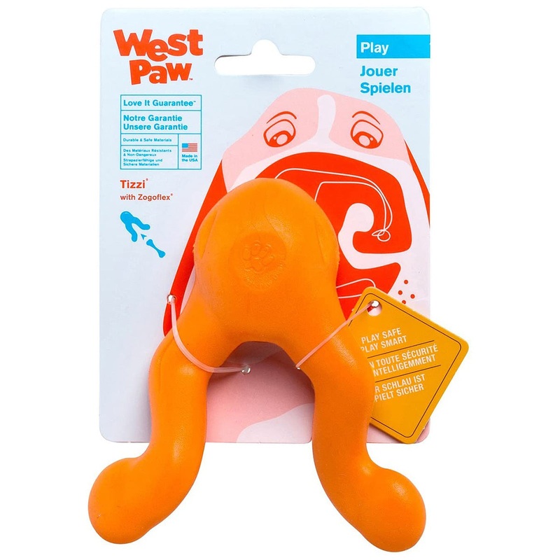 West Paw Zogoflex Tizzi Small Tangerine Dog Toy