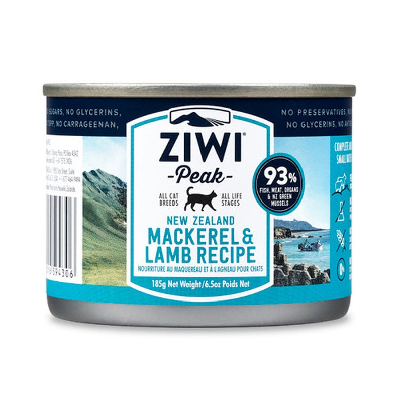 Ziwi Peak Wet Cat Food -  Mackerel & Lamb - 6.5oz Can