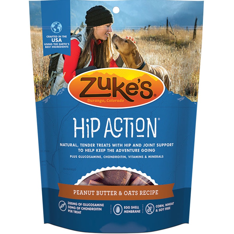 Zukes Hip Action Peanut Butter & Oats Recipe Dog Treat 16oz