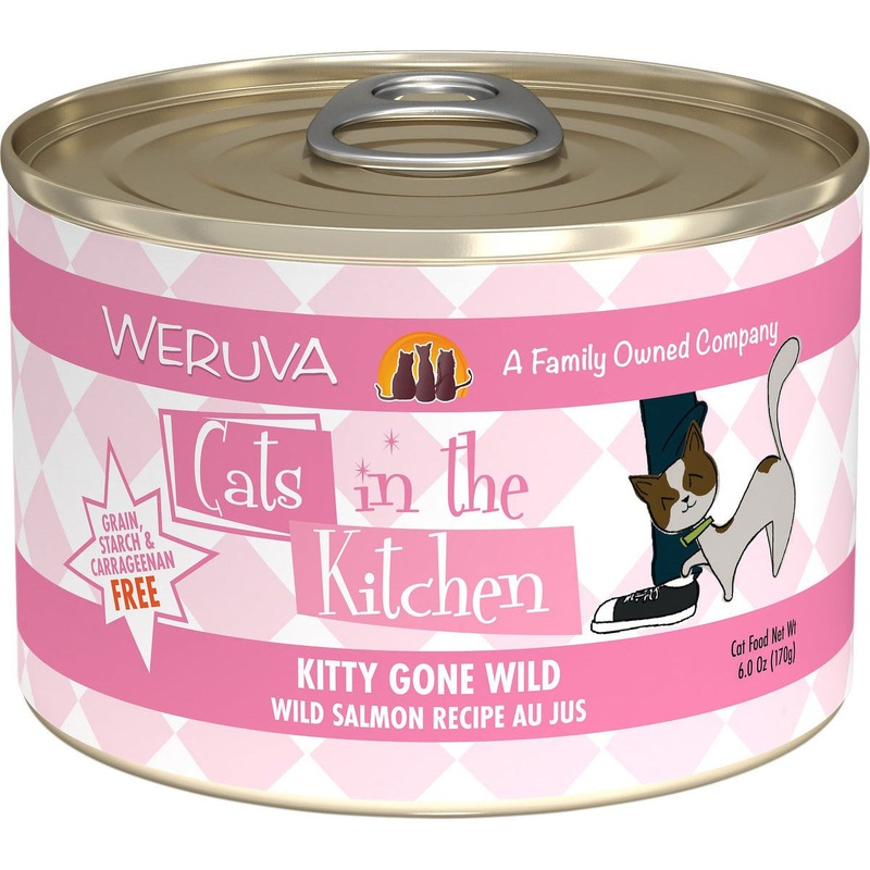 Weruva Cats In The Kitchen Wet Cat Food - Kitty Gone Wild Salmon Au Jus - 6oz Can