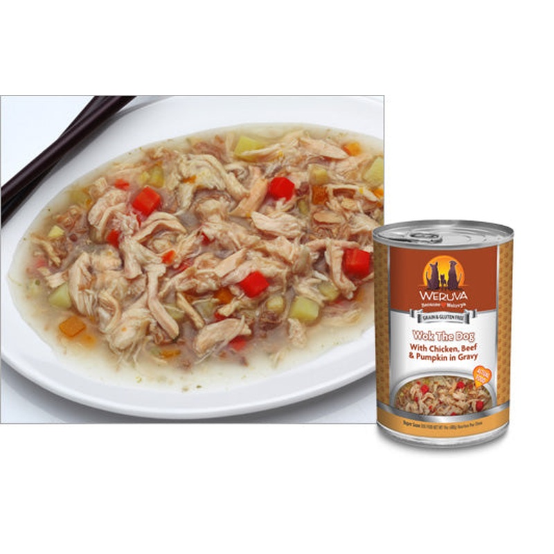 Weruva Wok the Dog with Chicken, Beef and Pumpkin in Gravy 14oz