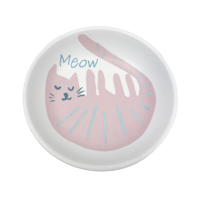 Catitude Cat Saucer Melamine Pink Bowl