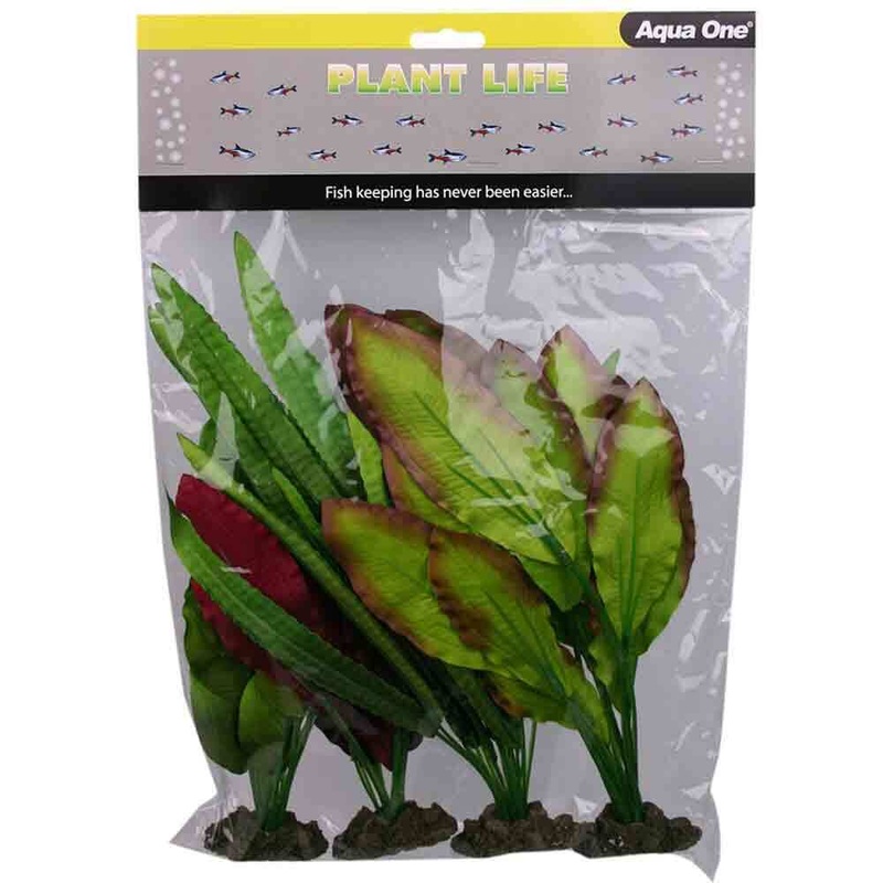 Aqua One Silk Plant 4pk.Mix 2 -24242