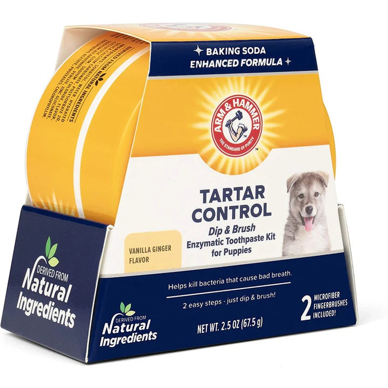 Arm and Hammer Puppy Toothpaste Jar with Brushes